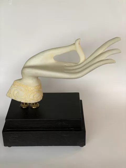 Alabaster Stone Hand Sculpture Gyan Mudra Gesture Vintage