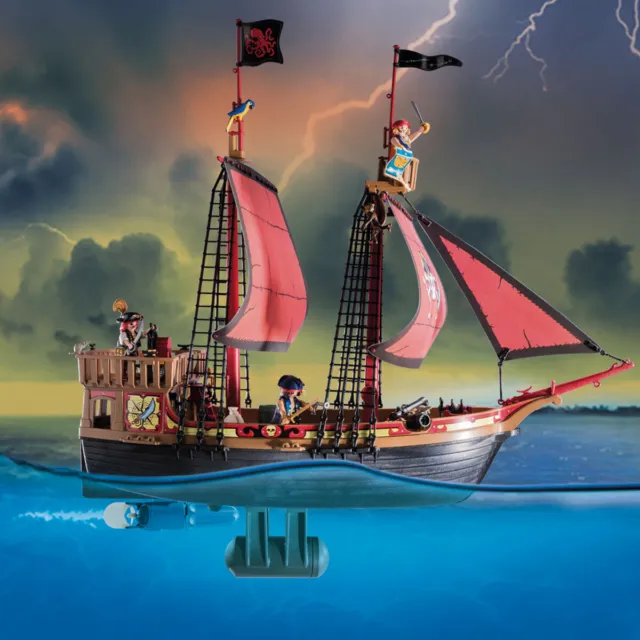 PLAYMOBIL 70411 Pirates Large Floating Pirate Ship With Cannon (5+ Years) 2