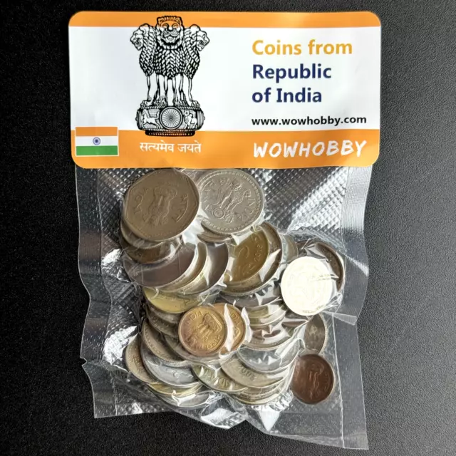 Indian Coin Collection Lot, 40 Random Coins from the Republic of India