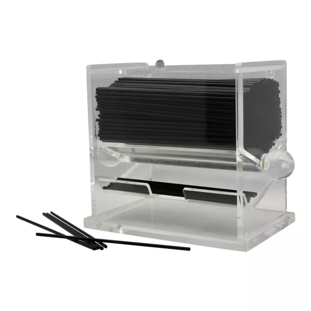 Acrylic Coffee Stirrer Dispenser Bundle With 1,000 Unwrapped Straws