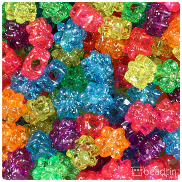 BeadTin Sparkle 8mm Round Plastic Craft Beads (300pcs) - Color choice