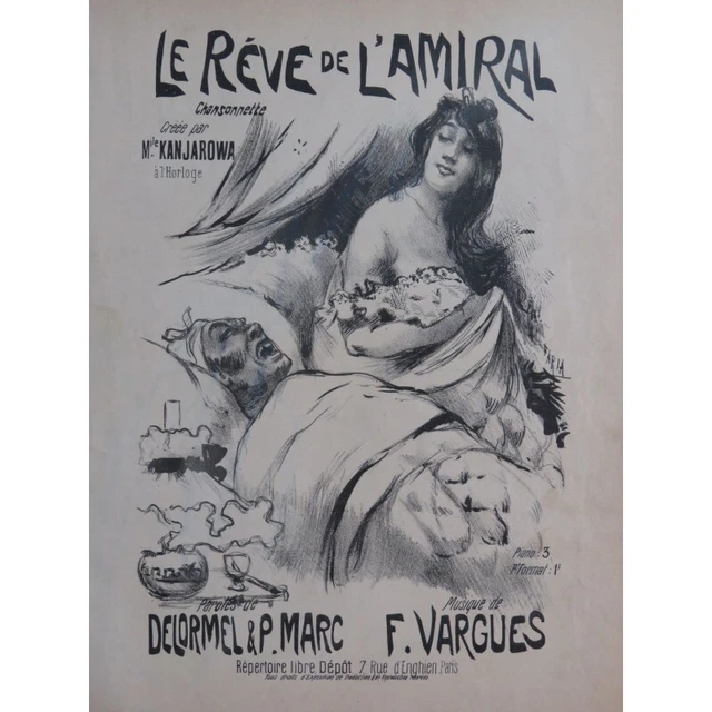 VARGUES Félicien Le Rêve de L'Amiral Chant Piano XIXe siècle
