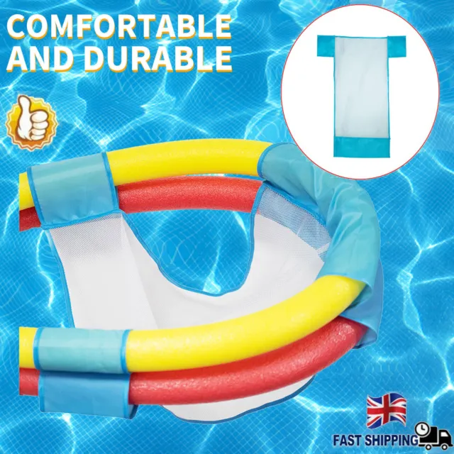 Water Relaxation Floating Swimming Bed Seat Pool Noodle Sling Mesh Chair Net ~