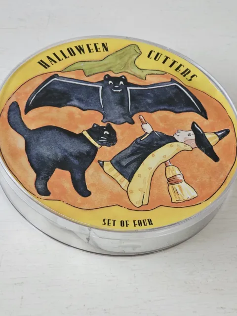 Vtg Williams Sonoma Cookie Cutters Halloween Bat Witch Pumpkin Cat Set of 4