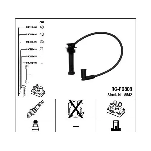 1 Kit de câbles d'allumage NGK 8542