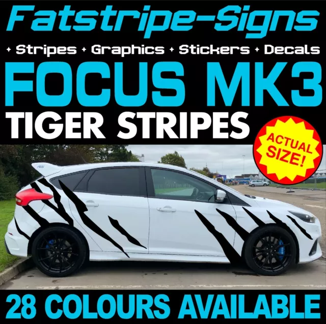 to fit FORD FOCUS MK3 TIGER STRIPES GRAPHICS STICKERS DECALS X ZETEC ST RS TURBO