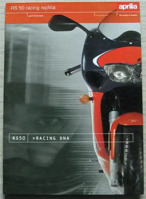 APRILIA RS 50 RACING REPLICA MOTORCYCLE Sales Brochure c1999 #COD 1/99