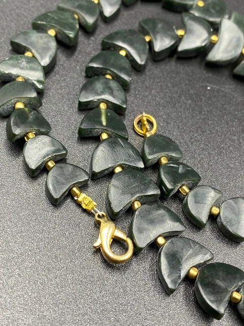 old antique Pyu period  green jade beads 7