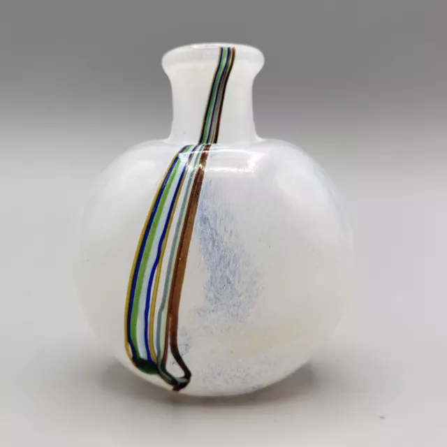 Kosta Boda B Vallien Rainbow Mini Vase Signed Swedish Art Glass 2.75"