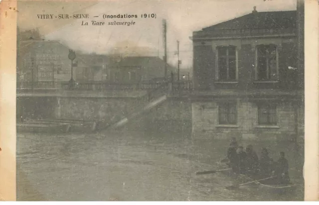 94 Vitry Sur Seine #Mk33118 Floods 1910 La Gare Submergee