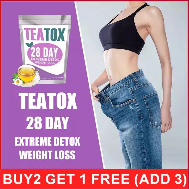 TEATOX 28 DAYS DETOX EXTREME WEIGHT LOSS DIET Slimming  BURN FAT KETO TEA UK