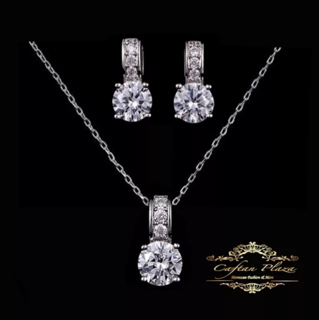 2 tlg Schmuckset Ohrringe Zirkonia AAA Swarovski-Kristalle STELLUX Hochzeit Neu