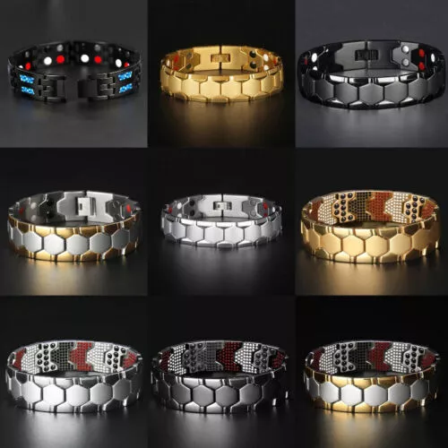 Mens Womens Magnetic Bracelets Therapy Weight Loss Arthritis Health Pain Relief