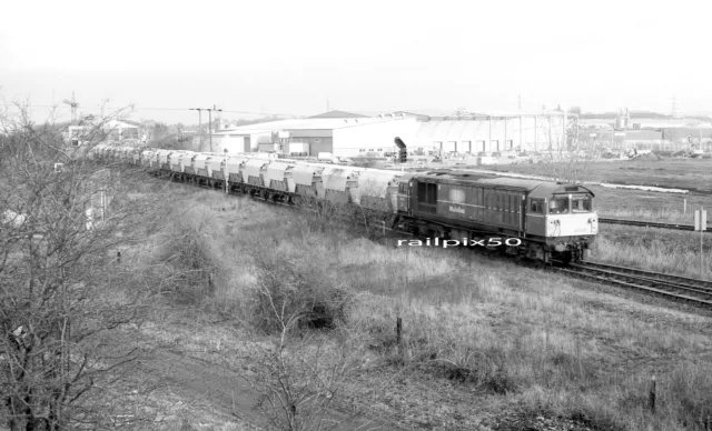 ORIGINAL RAILWAY NEGATIVE  Class 58 loco. Kirk Sandall Glass Works branch. 1996