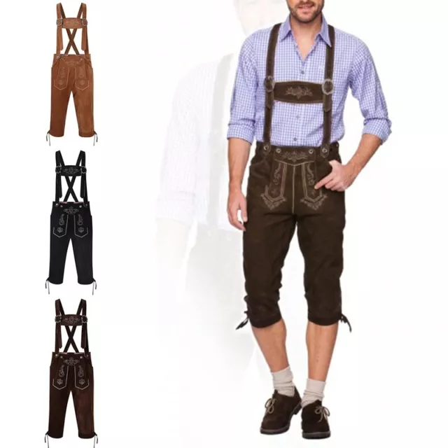 Herren Trachtenhose mit Träger Kniebund Tracht Hose Gr.46 - 56 Oktoberfest Braun