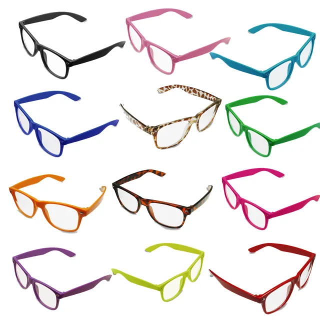 KIDS Novelty CLEAR LENS Glasses Frames Boys Girls Fancy Dress Geek Nerd Party UK