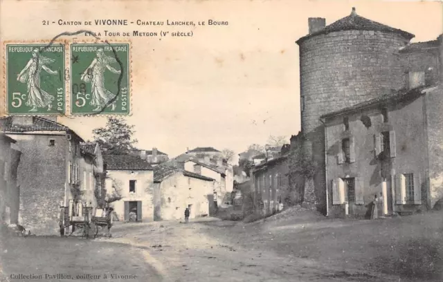 Cpa 86 Canton De Vivonne Chateau Larcher Le Bourg Tour Metgon