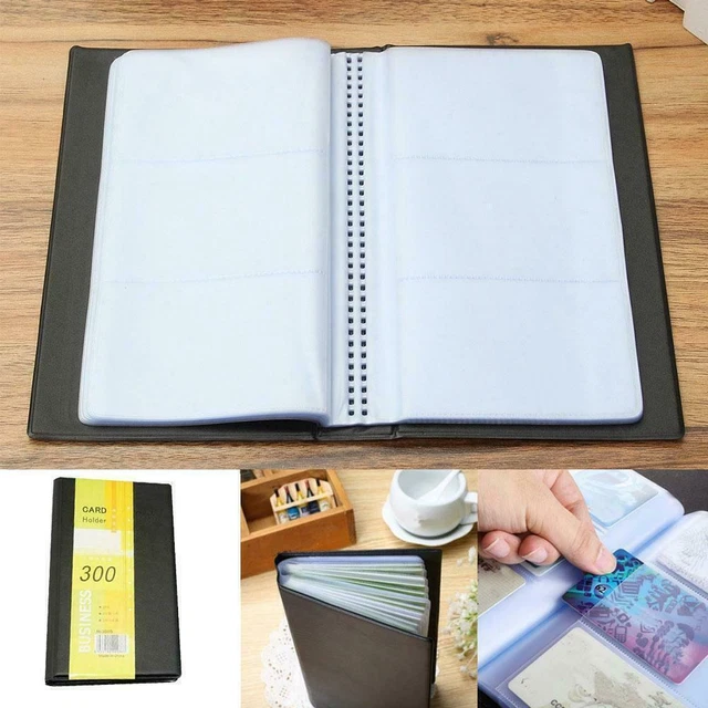 Leather Business Cards Holder Case Organizer 300 Name ID Keeper Card Book N3O6