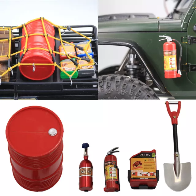 1:10 Fire Extinguisher Oil Drum Shovels For Axial SCX10 TRAXXAS TRX4 RC Car f