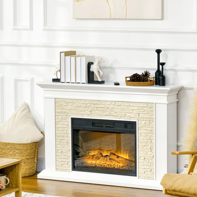 31.5& ELECTRIC FIREPLACE with Mantel, 1400W Freestanding Fireplace