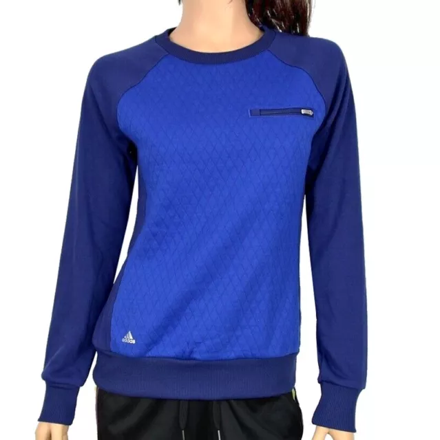 Adidas Damen Premium Sweatshirt Clima Warm Pullover Strickpullover Golf blau S