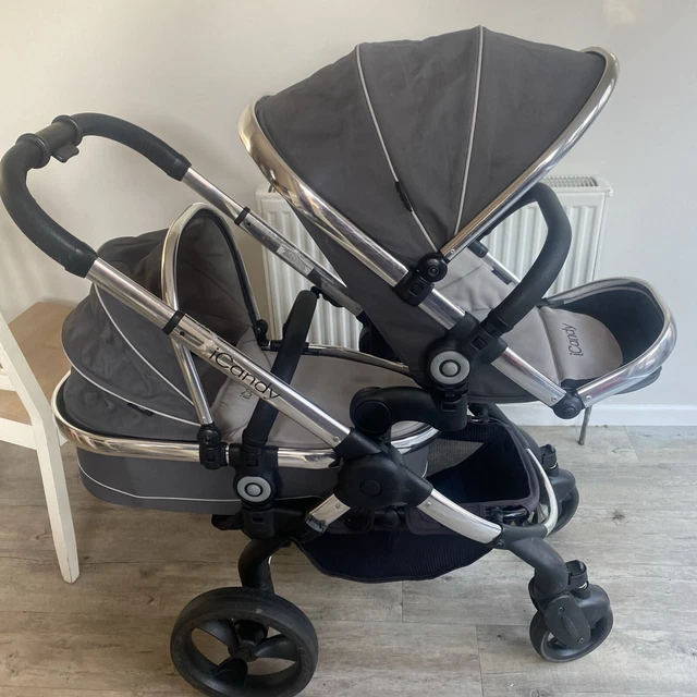 iCandy Peach Truffle  Double Twin Pushchair, main seat and blossom co-
