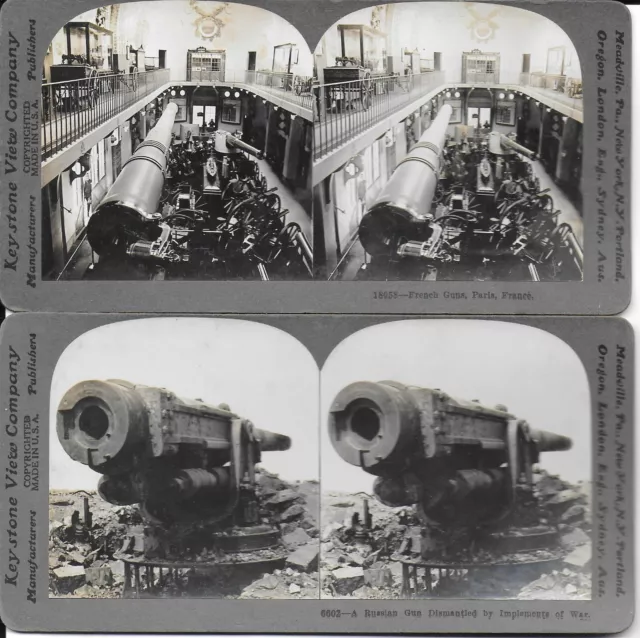 Lot of 16 B/W Keystone Stereoviews of WW1 Views – Tanks, Guns, Soldiers, Ships +