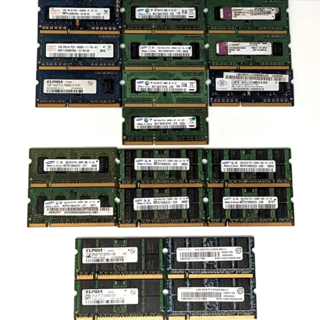 Job Lot 20x 1GB 2GB PC2 PC3 DDR2 DDR3 Laptop RAM SODIMM Wholesale Bulk Memory
