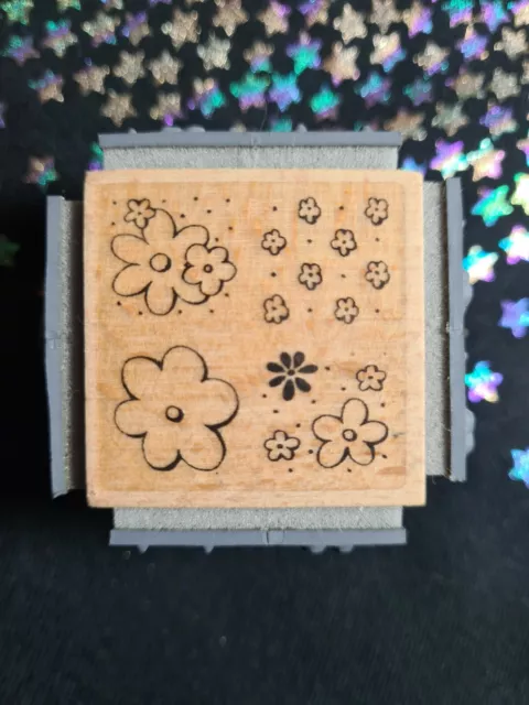 Craft Stamp Block 4 Images Flower Floral Daisy 5 x 15 x 3.7 cm Card Making