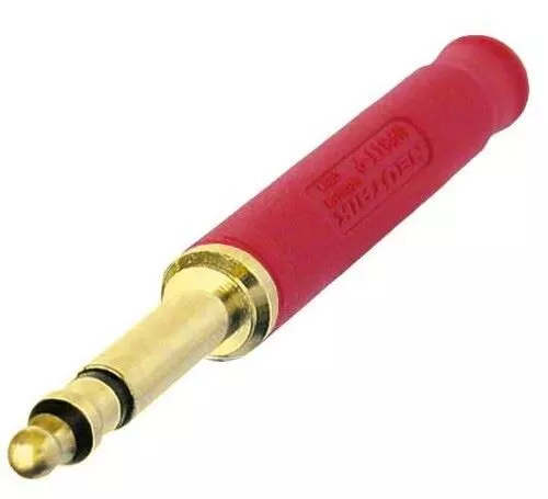 Neutrik NP3TT-P-AU-R Gold 4.4mm Bantam Red Connector. Balanced TRS Jack Pro.