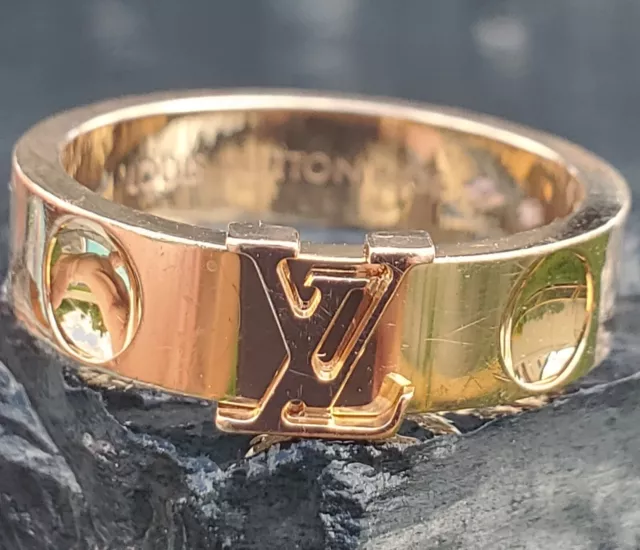 Louis Vuitton 18k Rose Gold Empreinte LV Ring 5mm Wide /Size 6.25 / $2090  Retail