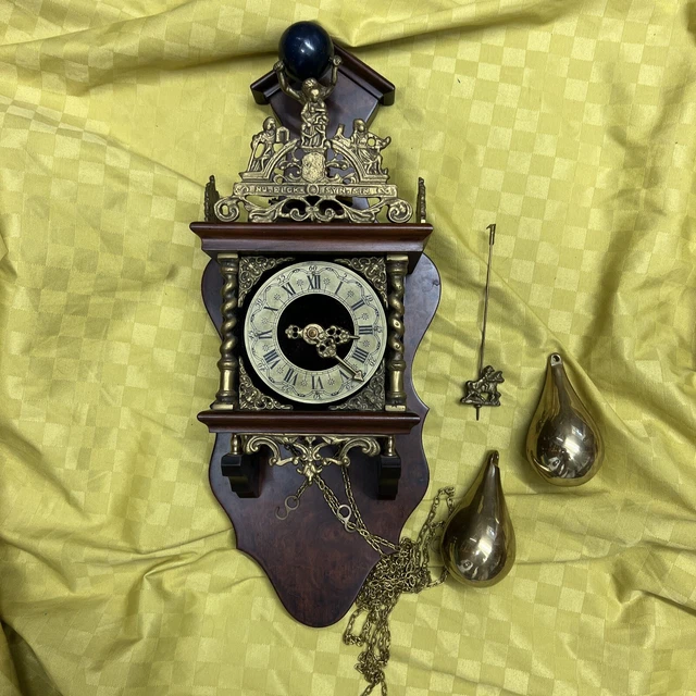 ZAANSE CLOCK WANDUHR Pendeluhr Barock Antik Stil Messing Vintage Uhr Stuhluhr EUR 125,00