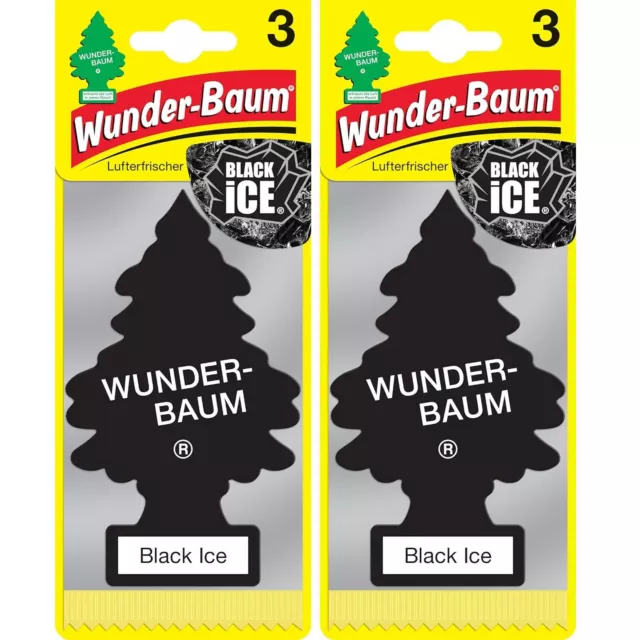 Wunderbaum Duft- Baum Auto Lufterfrischer Autoduft Black Ice 2 x 3er Karte