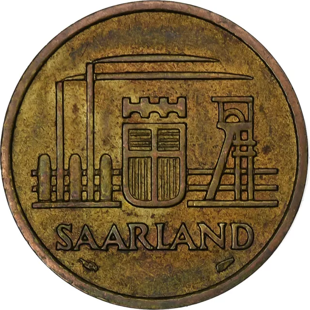 [#224463] Münze, SAARLAND, 20 Franken, Paris, S, Aluminum-Bronze, KM:2