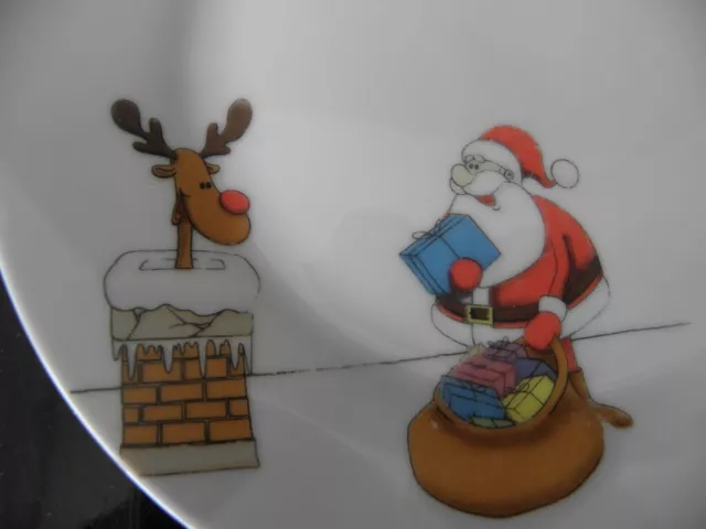 2 Kuchenteller  Weihnachtsmotiv Weihnachtsmann Elch von Villa