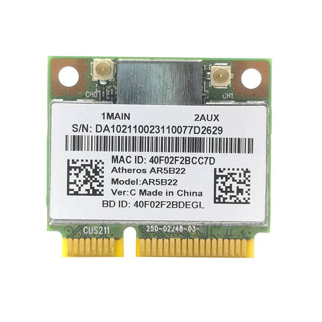 Scheda Di Rete WiFi Mini PCI-E Dual Band 2.4G/5G 300Mbps – Adattatore Wireless Per Laptop HP, Dell, Mac E Altri