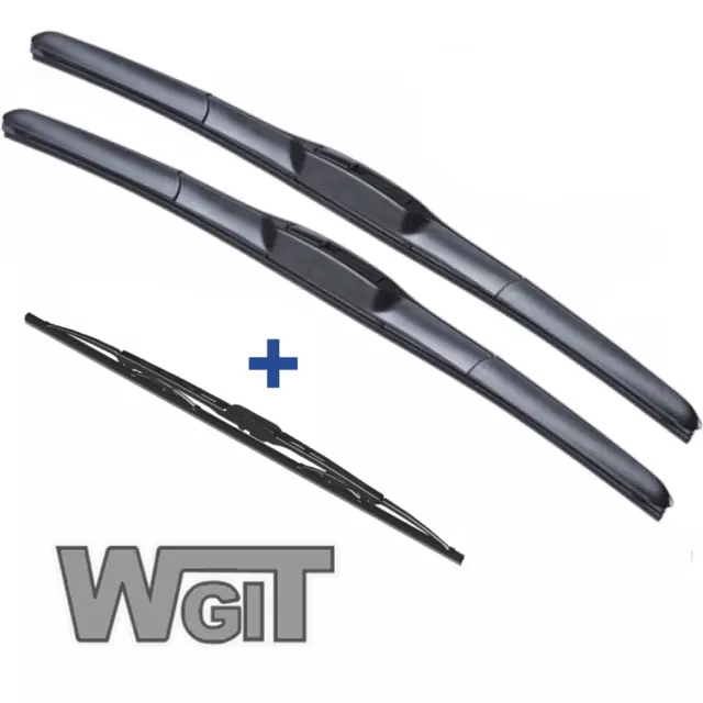 SsangYong Rexton Wiper Blades Hybrid Aero For SUV 2004-2012 FRONT PAIR&REAR 3xBL