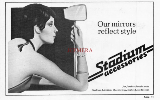STADIUM Motor Cycle Accessories ADVERT Original Vintage 1970s Print Ad 690/69