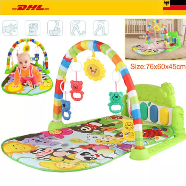 3 in 1 Baby Gymcenter Spielmatte Krabbeldecke mit Spielbogen Bälle Erlebnisdecke