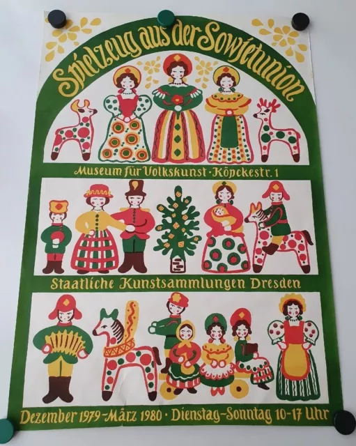 Plakat Just Ausstellung Spielzeug aus der Sowjetunion 1979 Dresden Original DDR