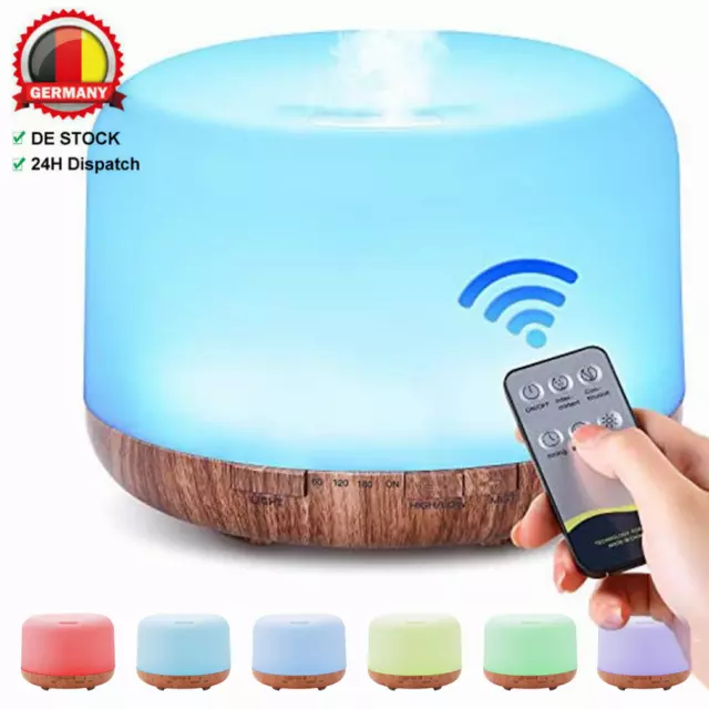 500ML Luftbefeuchter Aroma Duftöl Diffuser 7 Farbwechsel LED Humidifier Diffusor