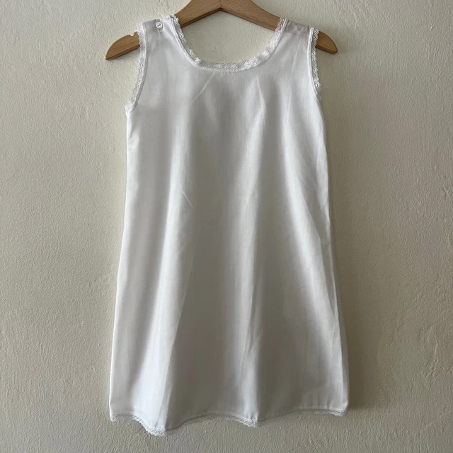 Vintage  Girls White Dress Slip 5t ?