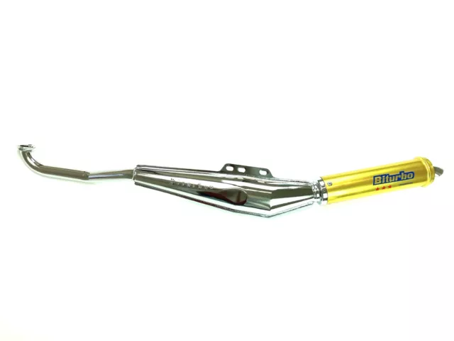 Auspuff Puch Maxi BITURBO Sport chrom gold 25mm E50 Motor