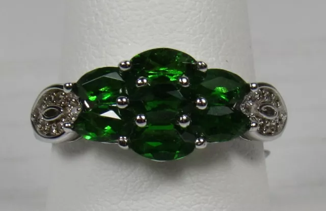 Gemporia  Chrome Diopside & White Topaz Sterling Silver Ring ATGW 2.50cts