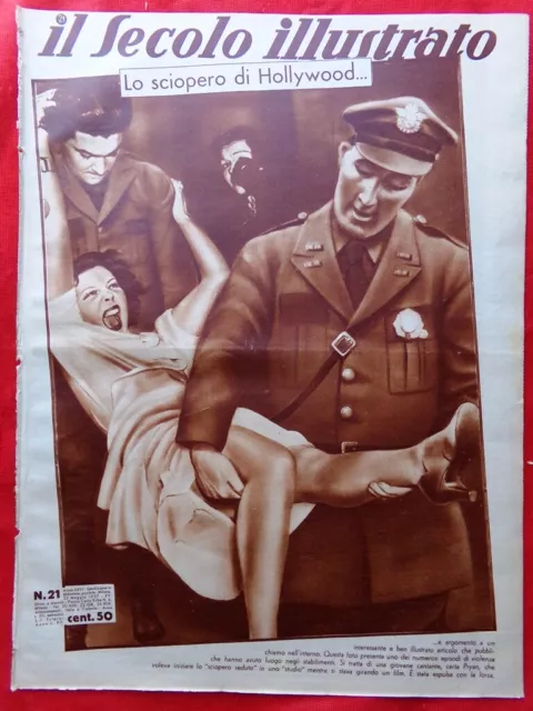Il Secolo Illustrato 22 Maggio 1937 Sciopero di Hollywood Giro d'Italia Menjou