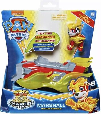 Véhicule et figurine Paw Patrol Marshall Mighty Pups Charged Up