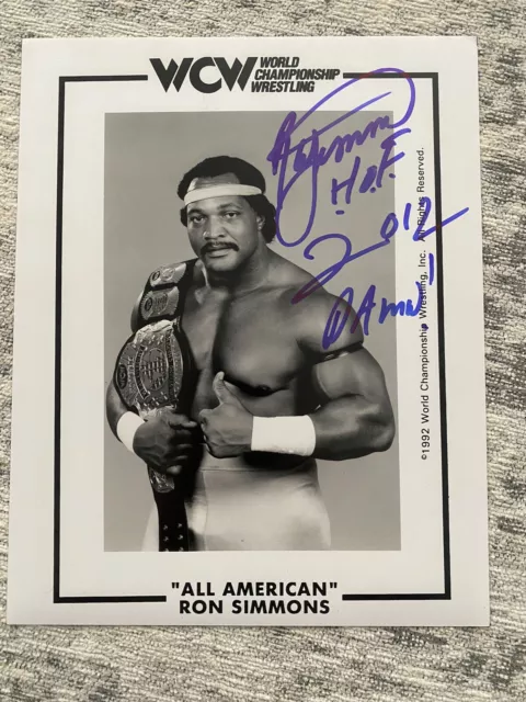 RON SIMMONS signed - AUTOGRAPHED WWF APA Pro wrestling signed 8x10 WCW WWE