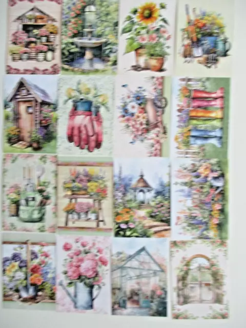 16x A7 Hunkydory Pocket Pad Gardening Days Craft Papers toppers - flowers