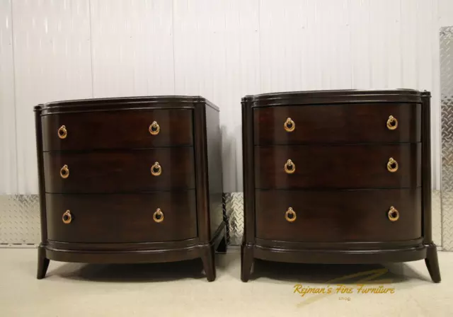 Pair Thomasville Bow Front Large Bedside Chests Pair Thomasville Bow Front Large Bedside Chests