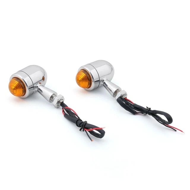 2x Bullet Mini Heavy Duty Motorcycle Turn Signal Indicators Light Blinkers BK CN